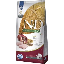 ND DOG ANCESTRAL GRAIN LIGHT - POLLO ESPELTA AVENA Y GRANADA ADULT MEDIUM  MAXI 12KG